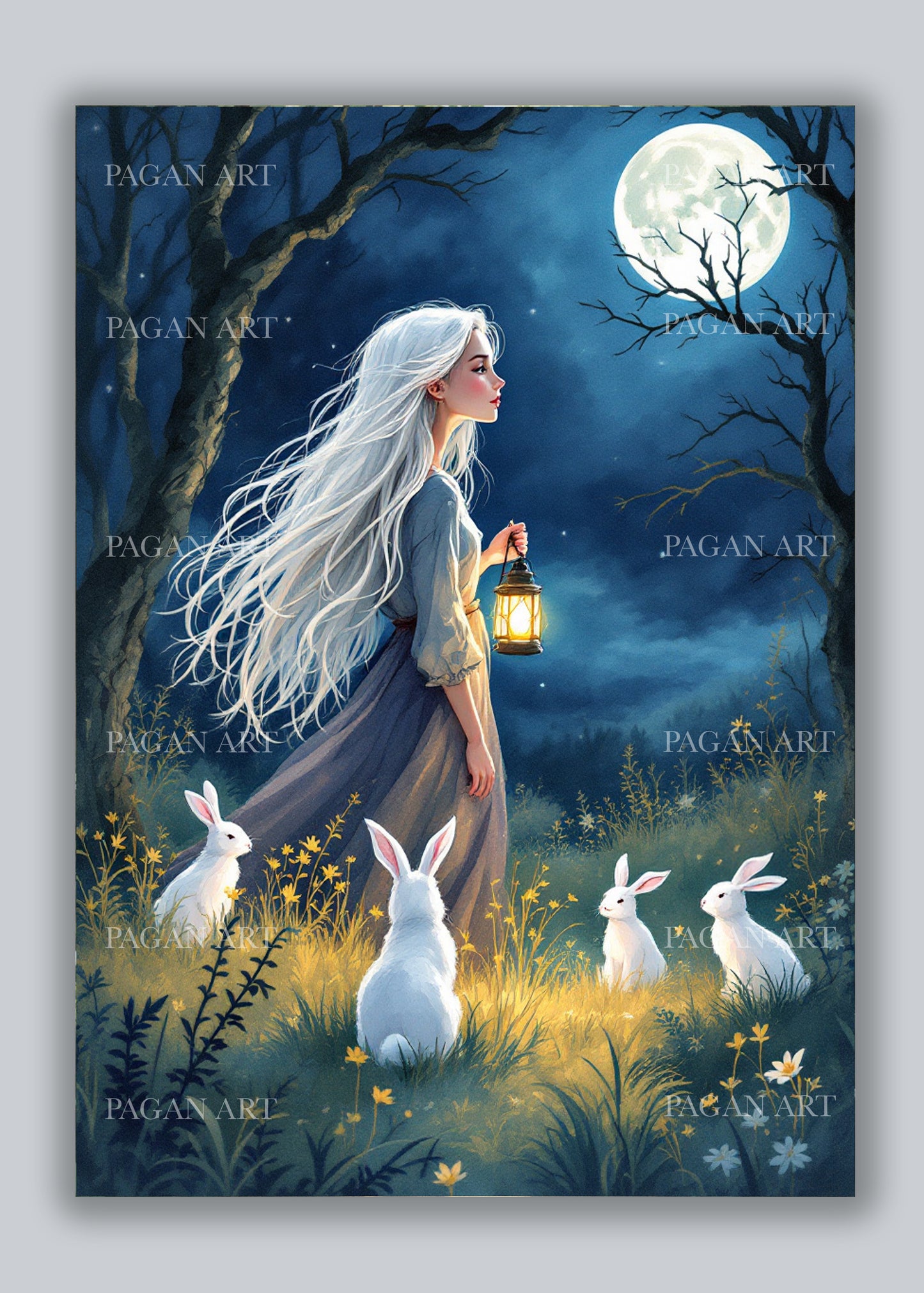 Midnight Bunnies Birthday Card