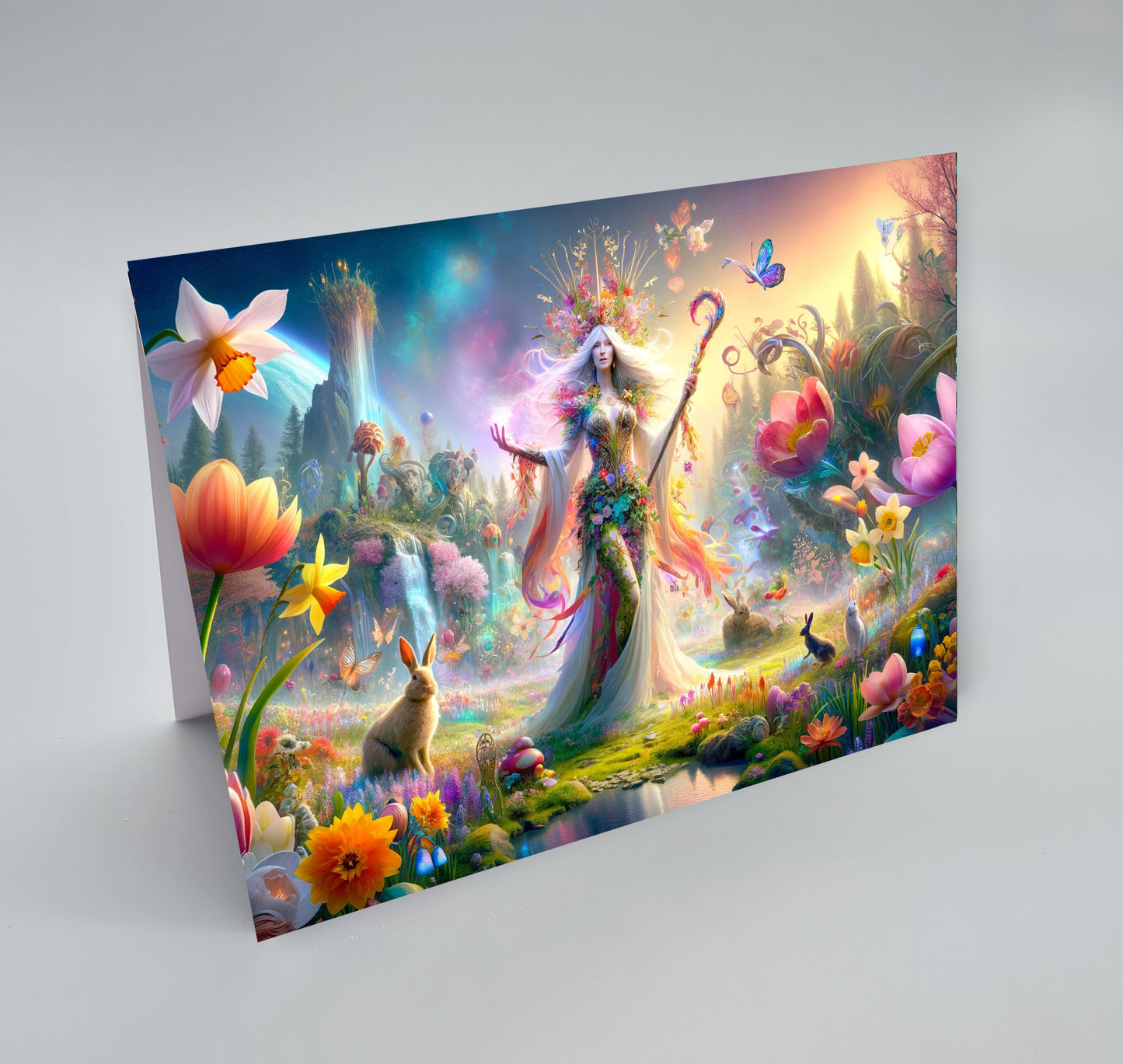 OSTARA, Goddess Eostre, Easter, Blank Greetings Card