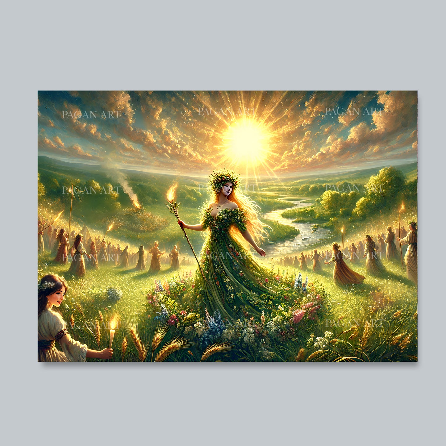 Litha – Summer Comes, Summer Solstice, Greetings Card
