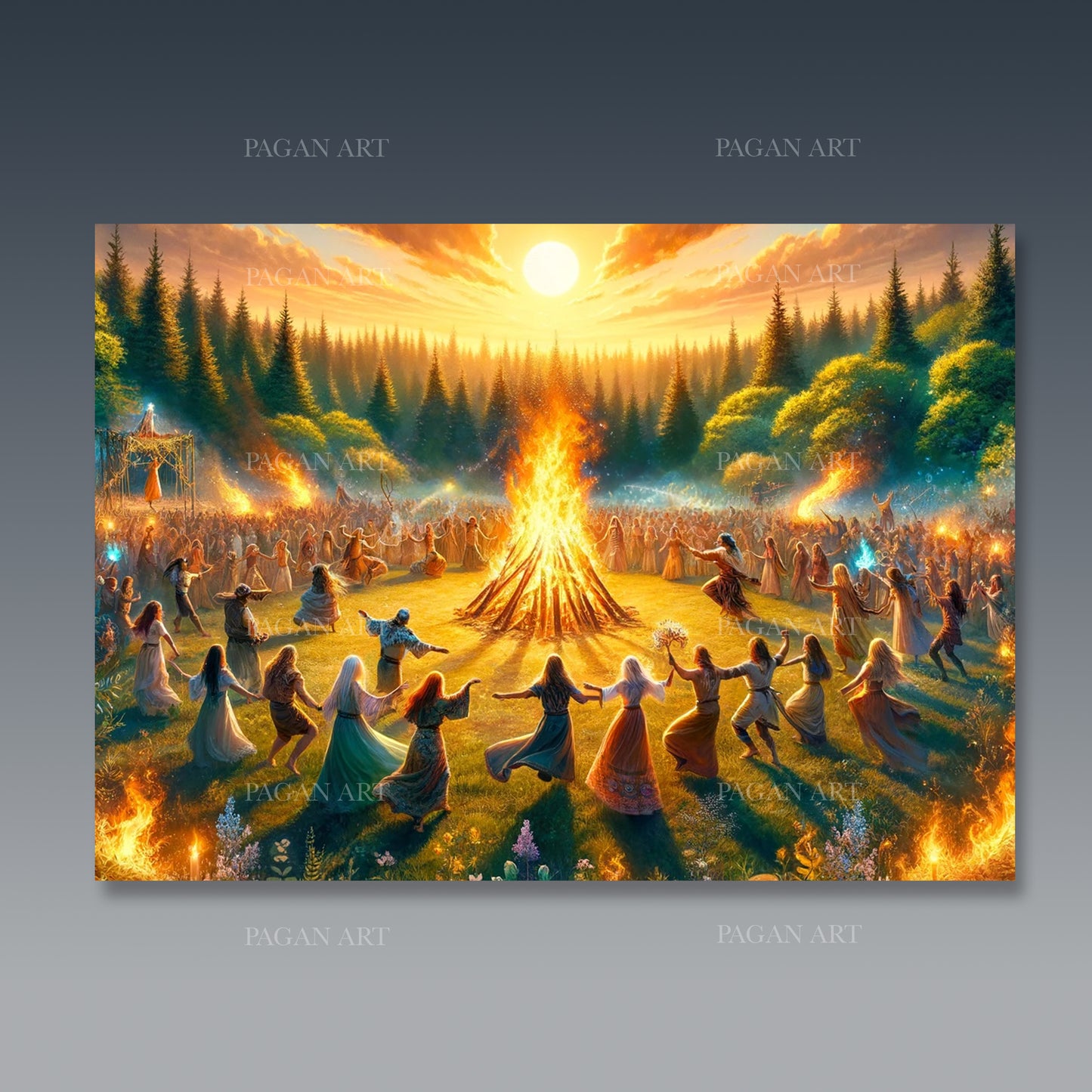 Litha Summer Solstice Blank Greetings Card
