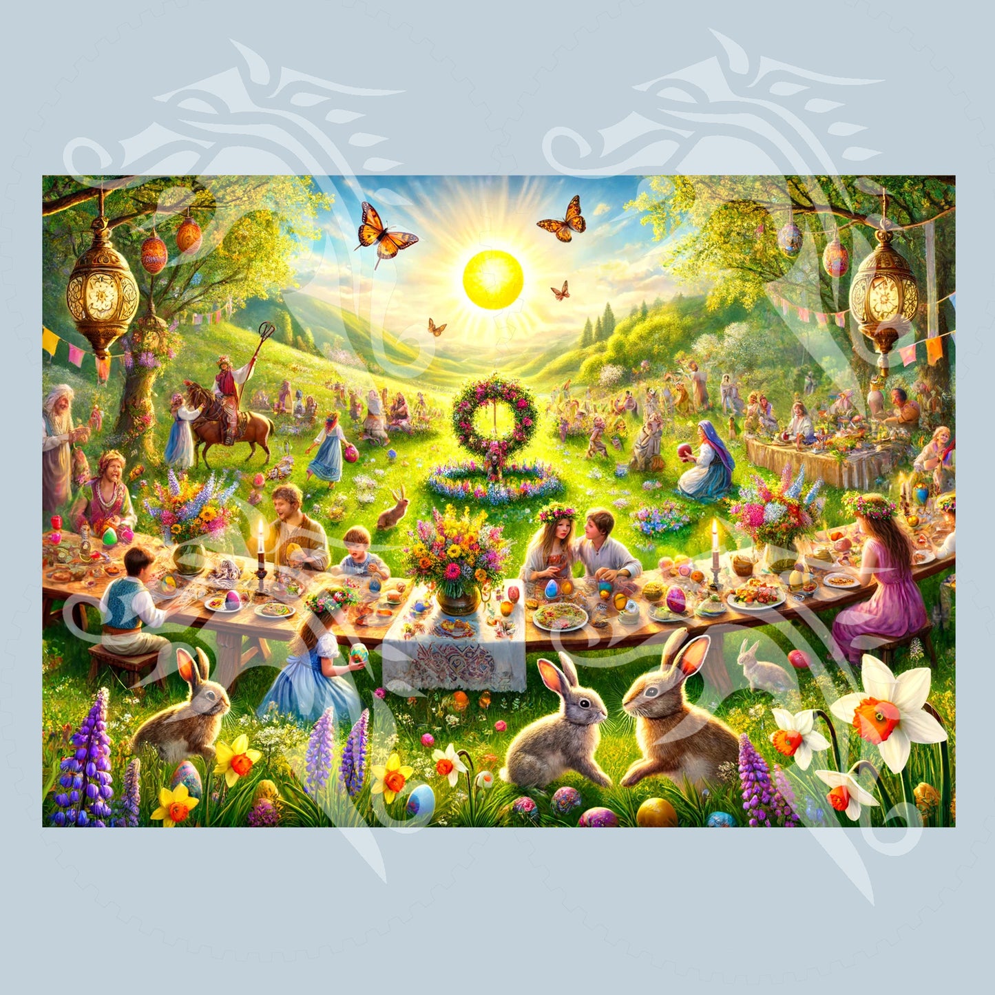 OSTARA, Spring Equinox, Easter, Blank Greetings Card