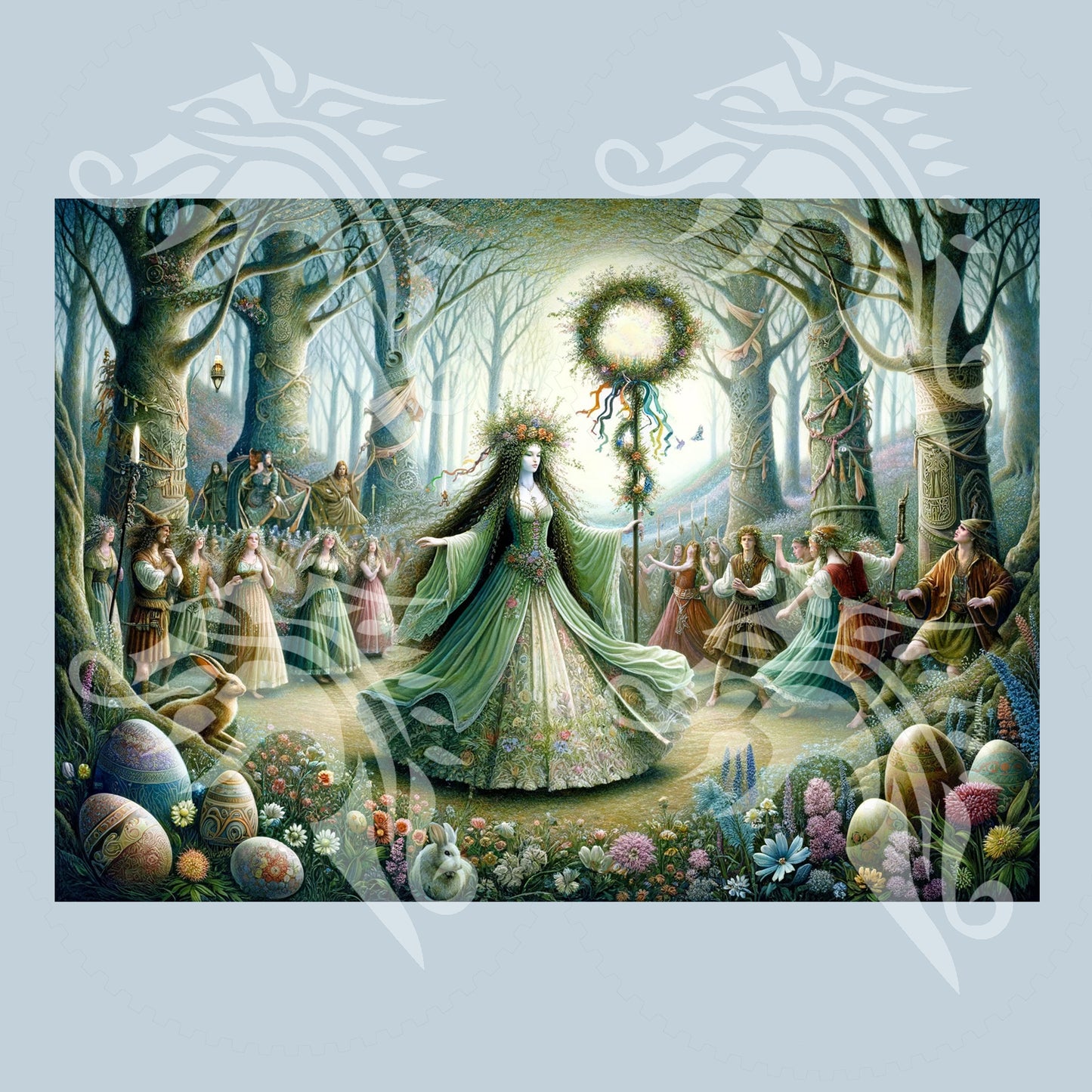 OSTARA, Spring Goddess, Easter, Blank Greetings Card