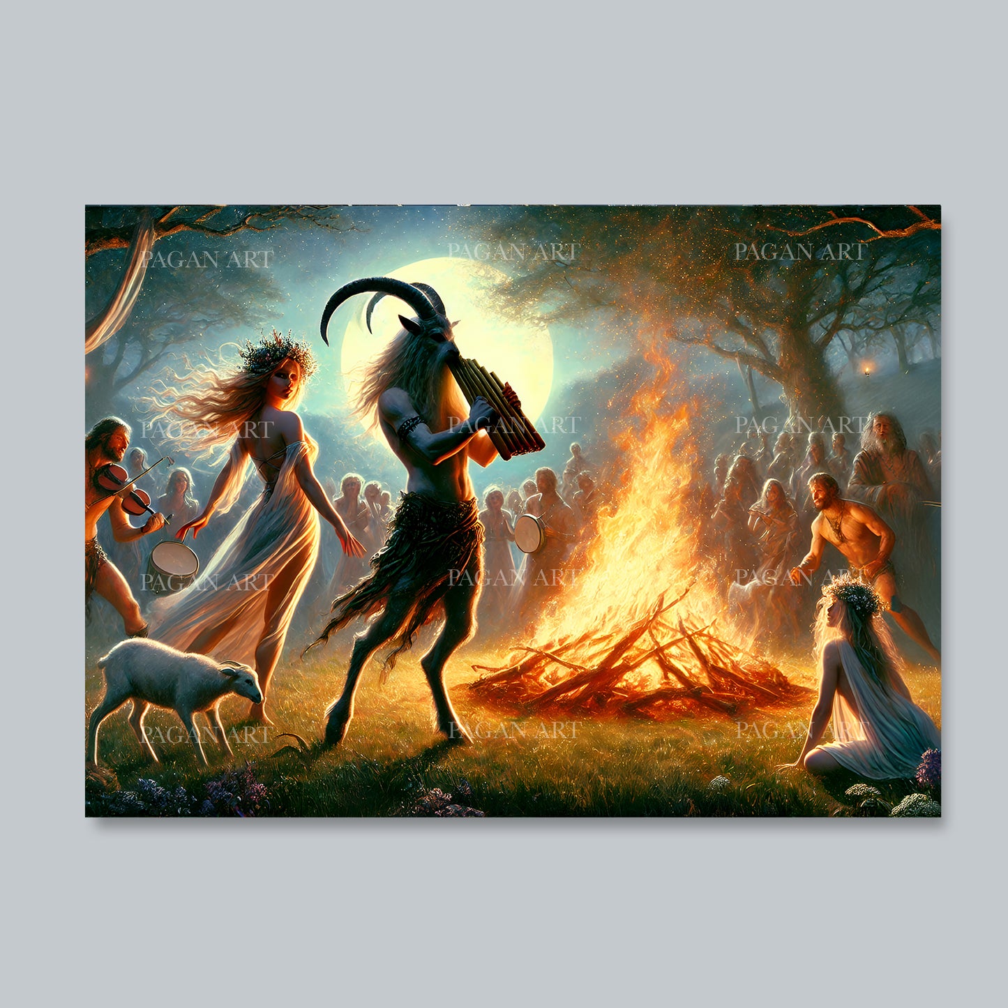 BELTANE, Pan's Dance, May Day, Greetings Card, Altar Card