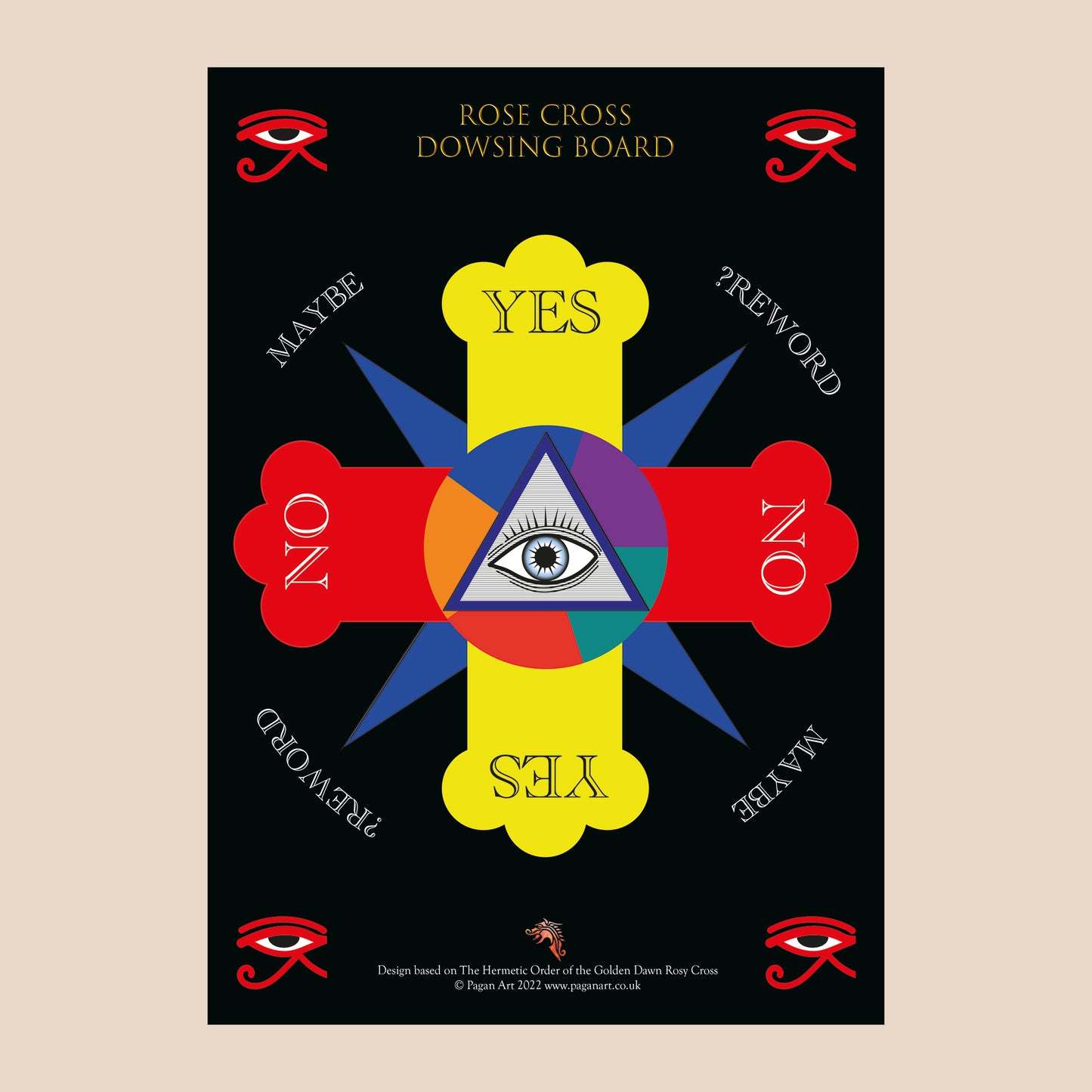 Golden Dawn Rose Cross Dowsing Board