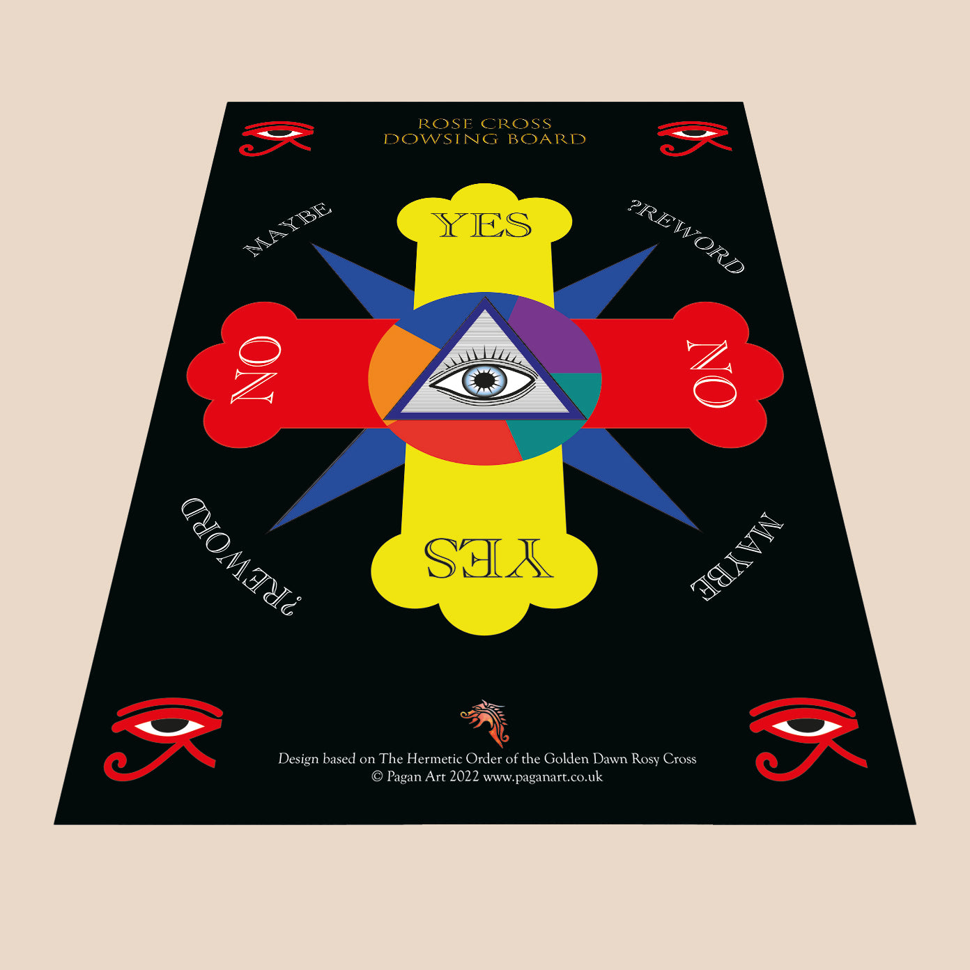 Golden Dawn Rose Cross Dowsing Board