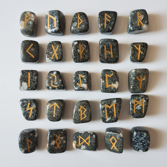 Preseli Bluestone Runes Boxed, Stonehenge Runes, 24 Elder Futhark Runes