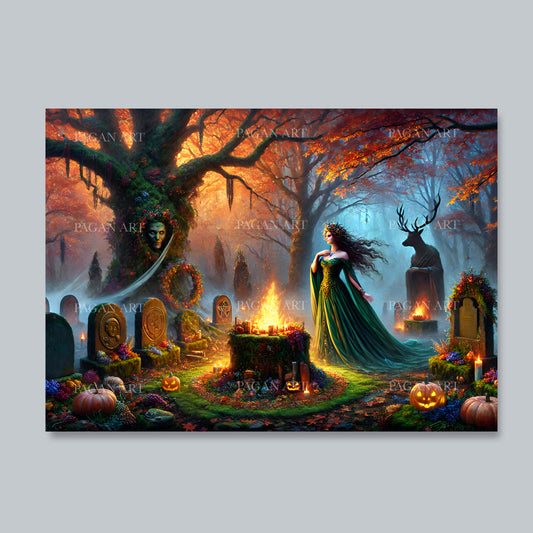 The Veil, Samhain, Halloween, All Hallows, Greetings card