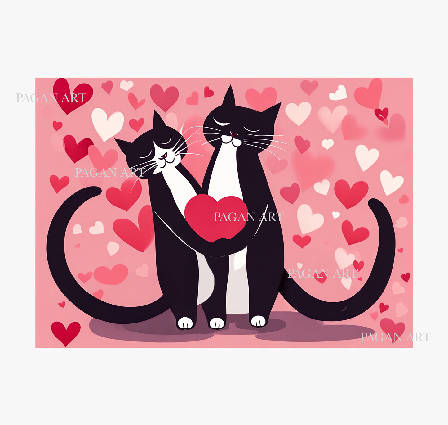 Love You Card  – Cats and Hearts