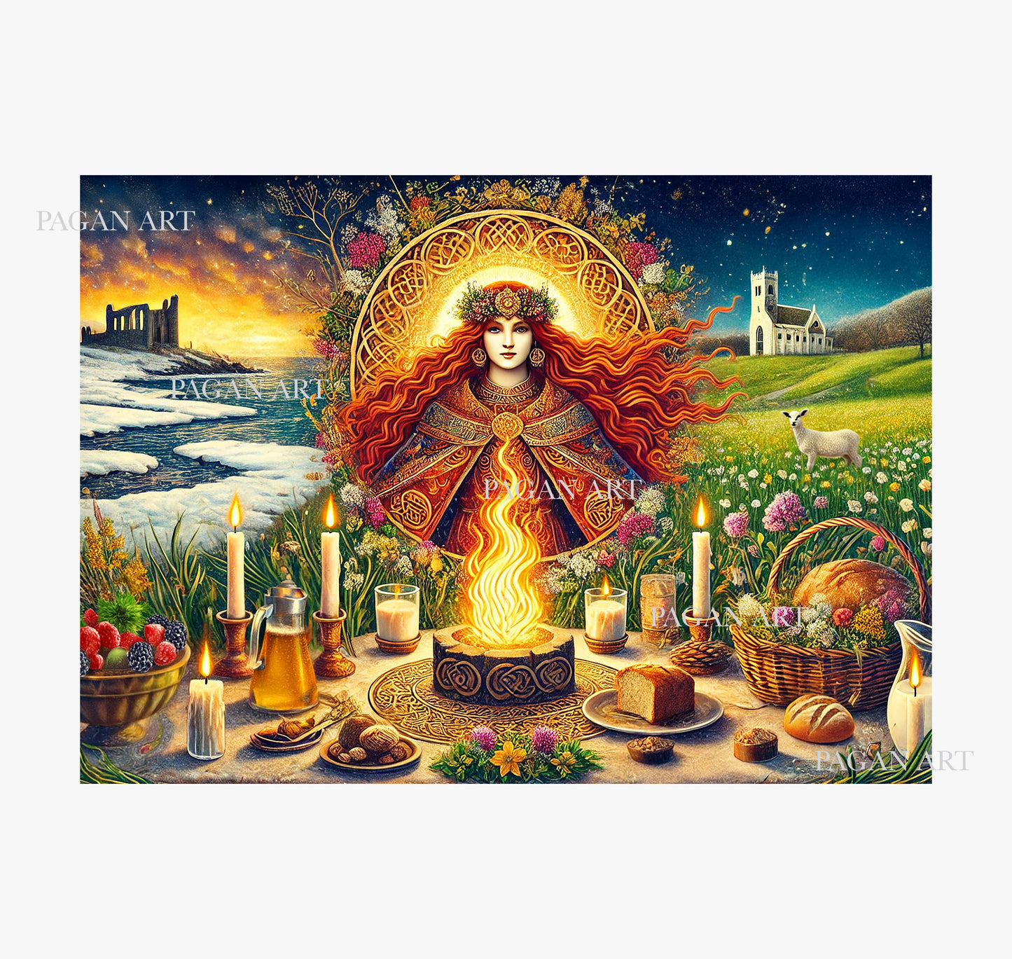 IMBOLC, the Coming of Spring, Blank Greetings Card