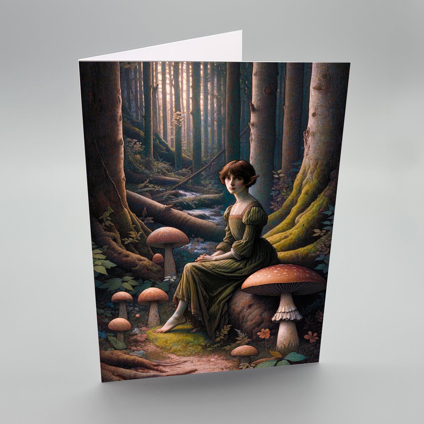 Faerie in an enchanted wood – Greetings Card