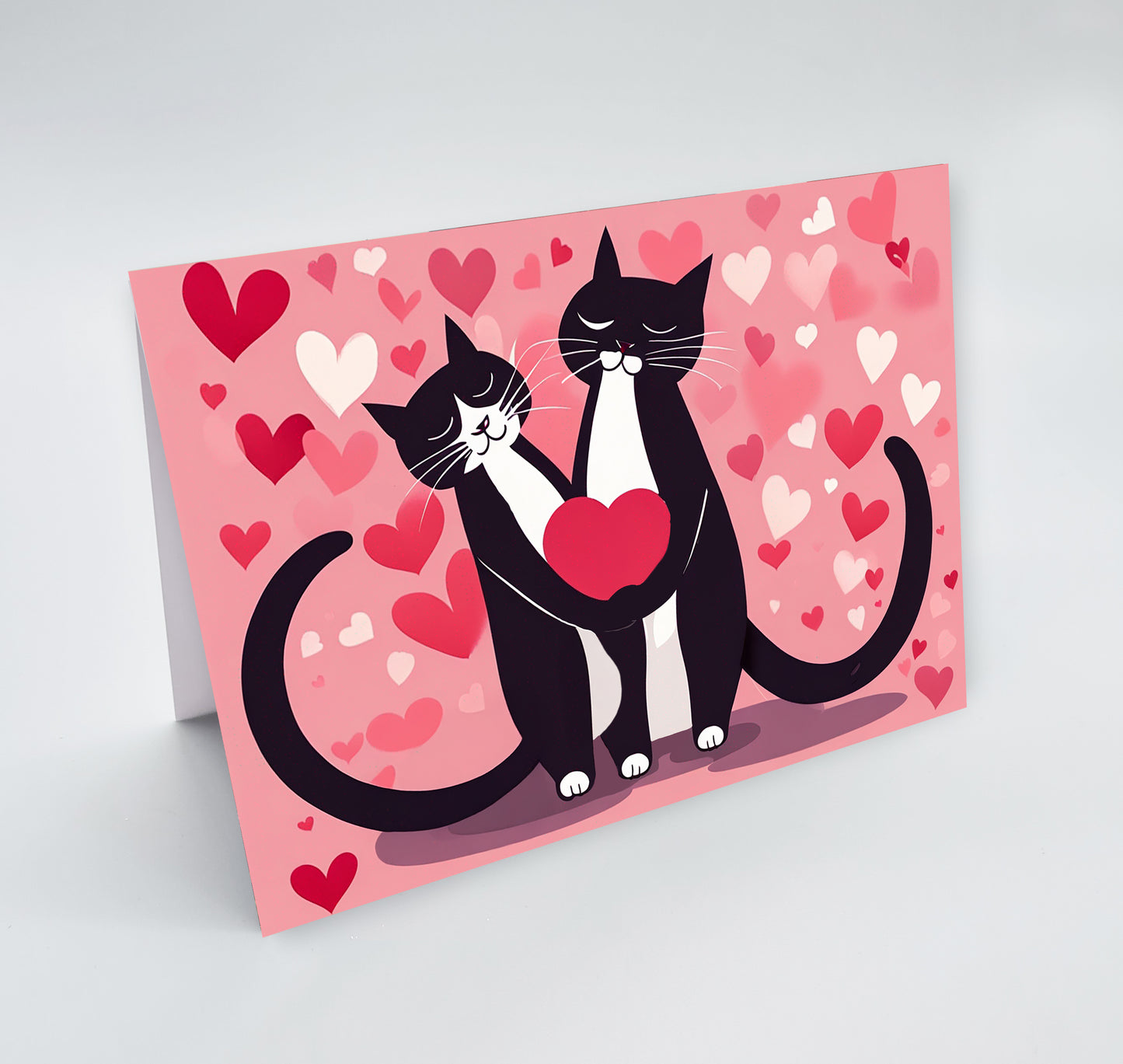Love You Card  – Cats and Hearts