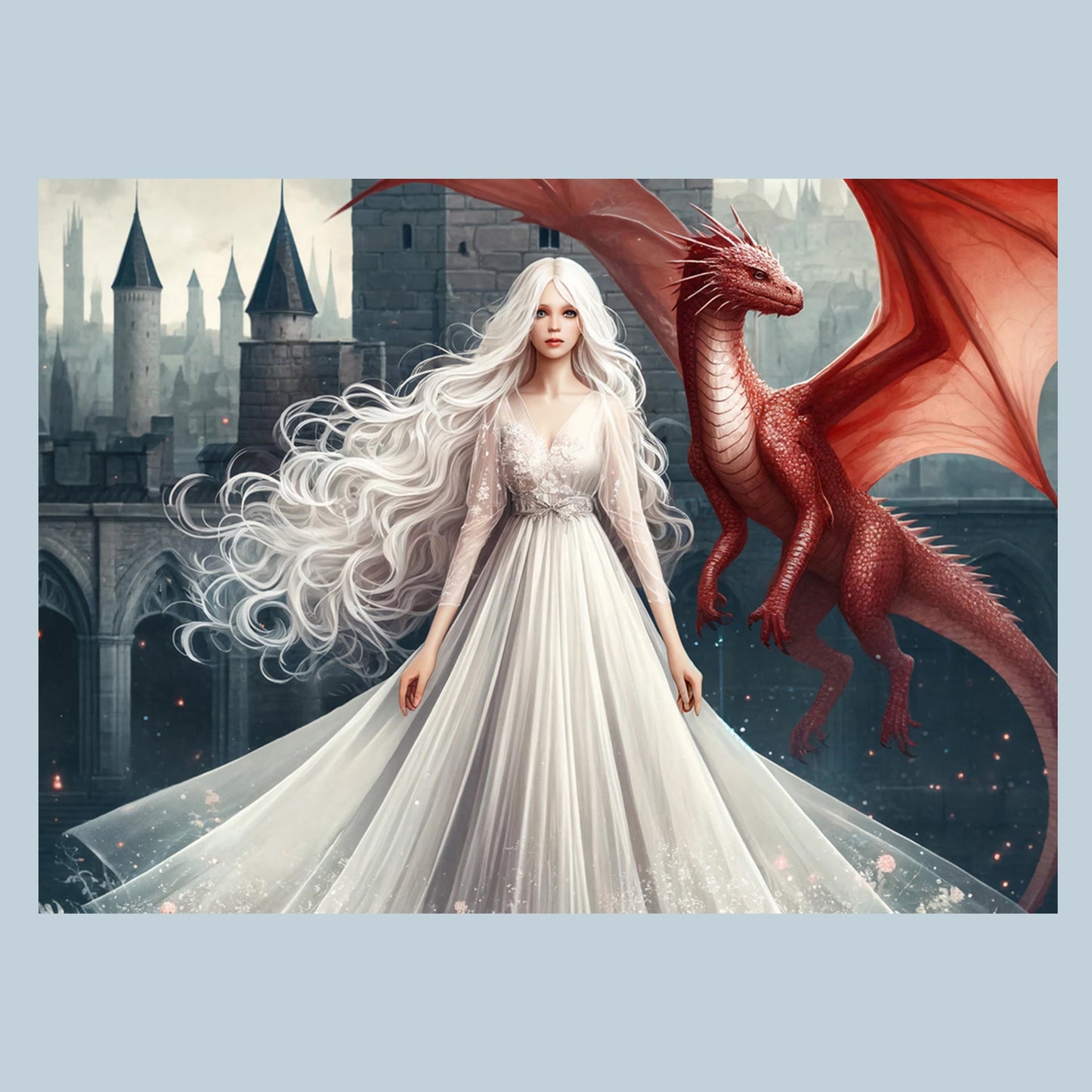 Dragon Princess Blank Greetings Card