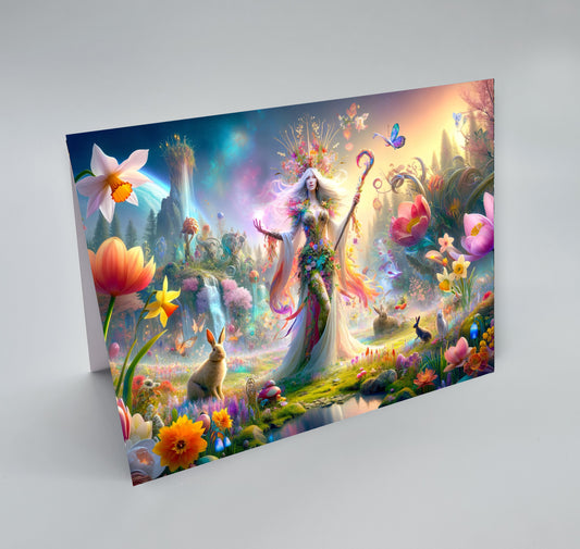 OSTARA, Goddess Eostre, Blank Greetings Card