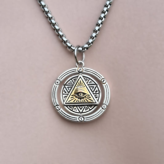 Eye of Horus Rotating Pendant on Chain Necklace