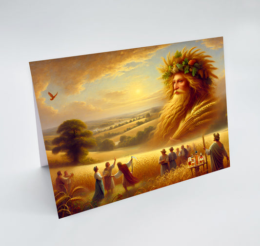 LAMMAS, John Barleycorn, First Harvest, Greetings Card, Altar Card