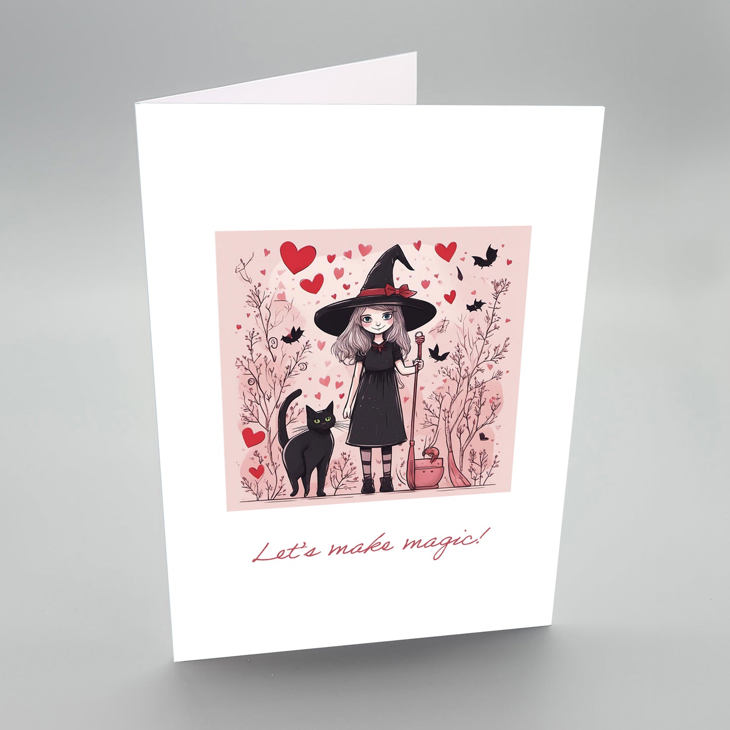 Valentines Card Witch and Cat – Lets Make Magic