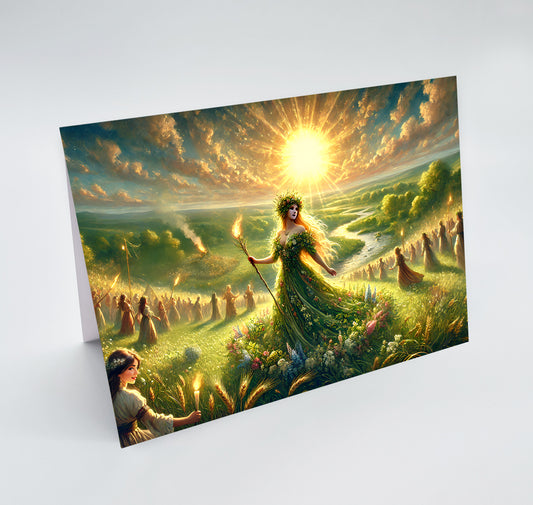 Litha – Summer Comes, Summer Solstice, Greetings Card