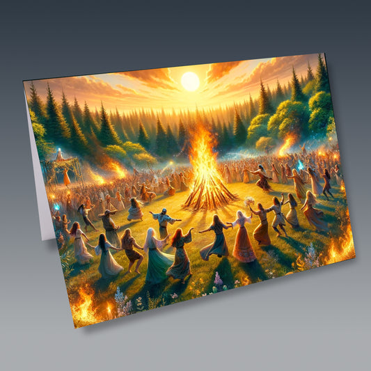 Litha Summer Solstice Blank Greetings Card