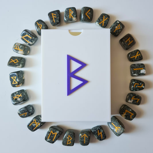Preseli Bluestone Runes Boxed, Stonehenge Runes, 24 Elder Futhark Runes