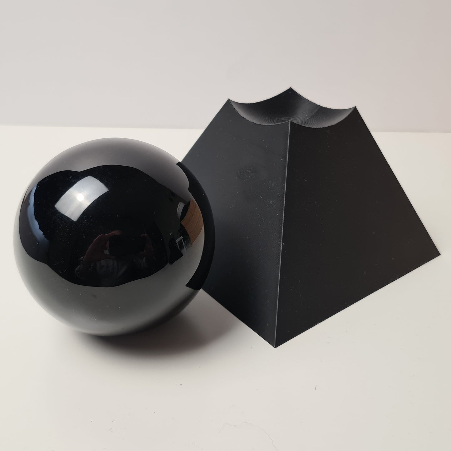 Mexican Black Obsidian 50mm Sphere with Stand