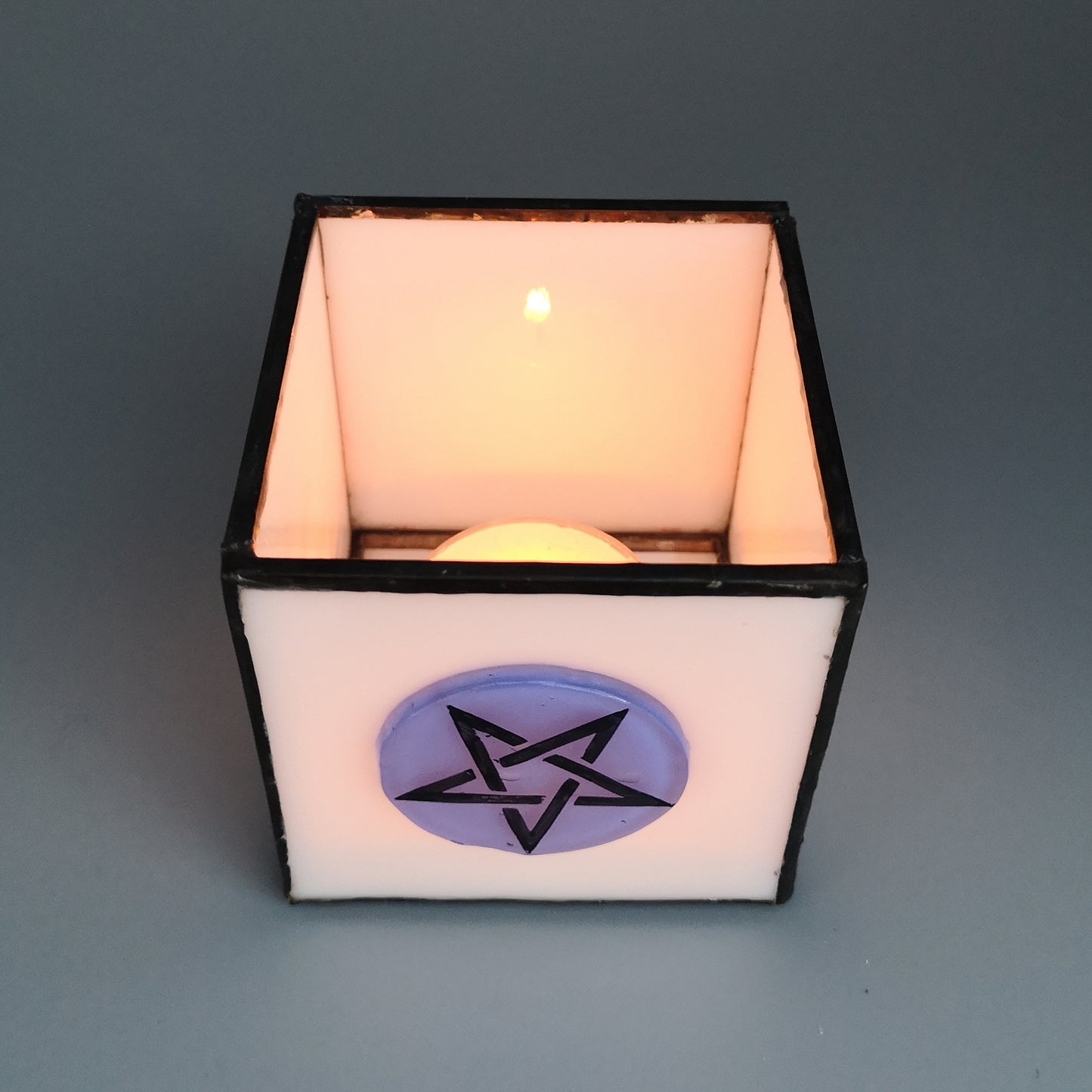 Pentagram altar box, witch, wiccan, spell, altar light