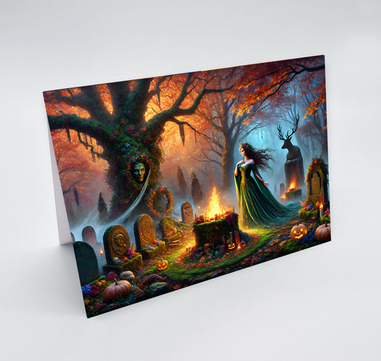 The Veil, Samhain, Halloween, All Hallows, Greetings card