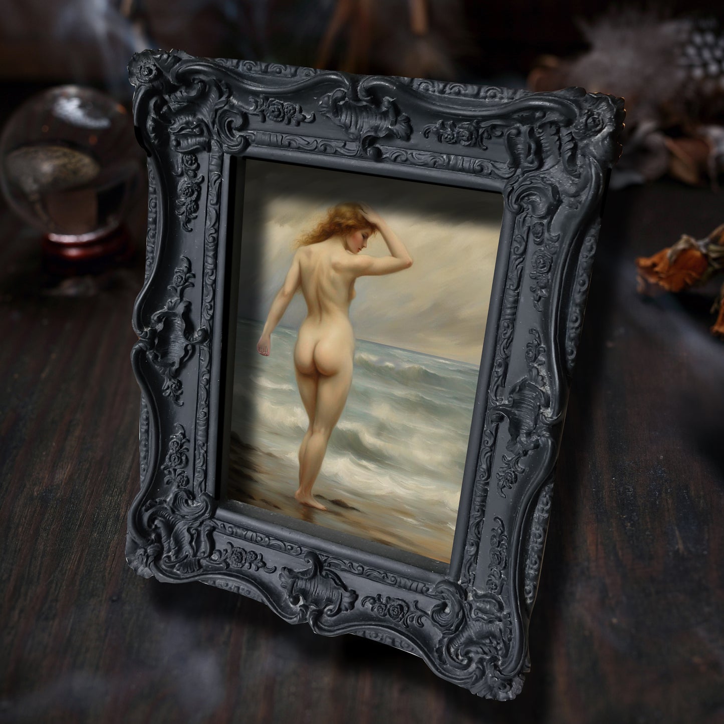 Victorian Girl by the Ocean Art Print