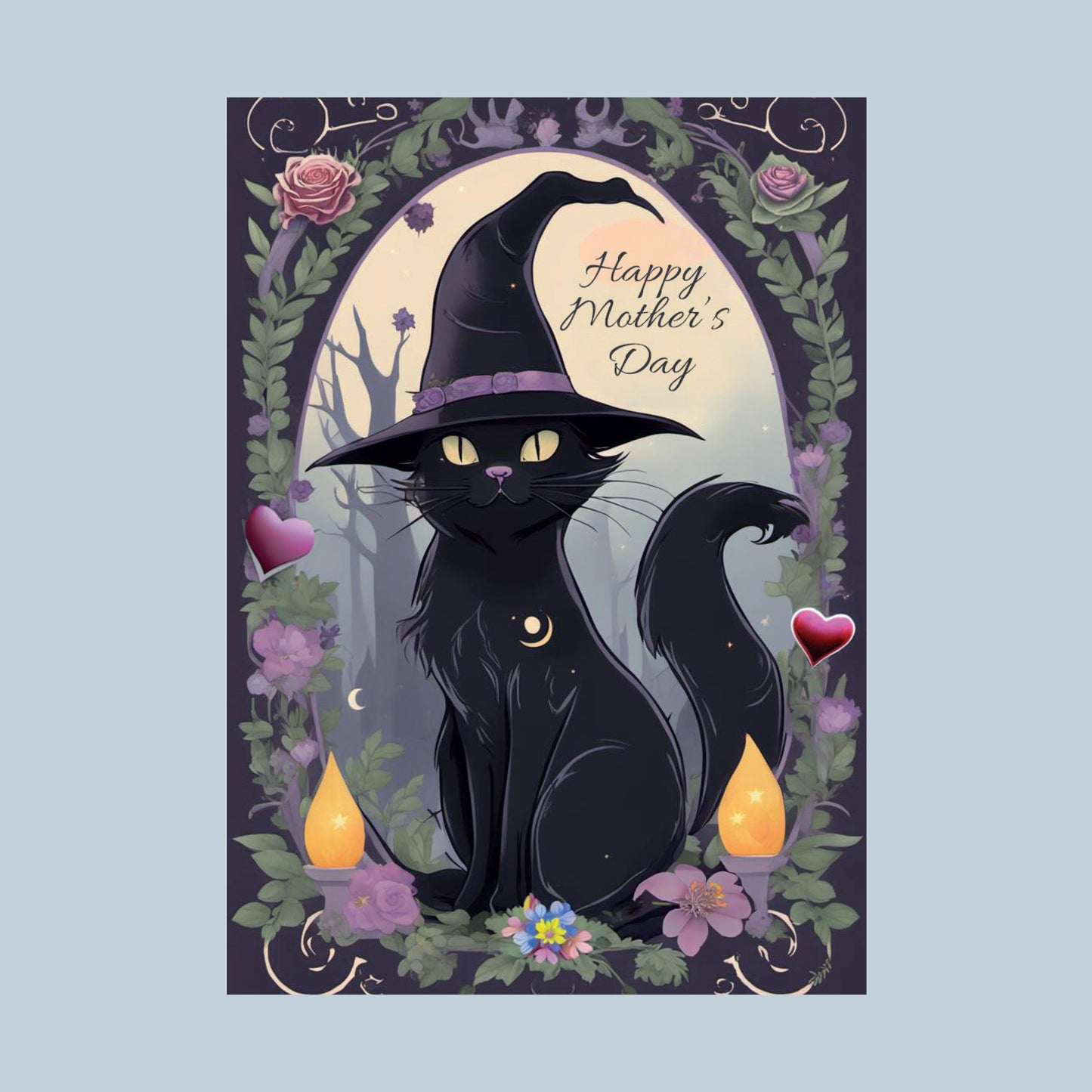 Mother's Day Witch Cat – Greetings Card