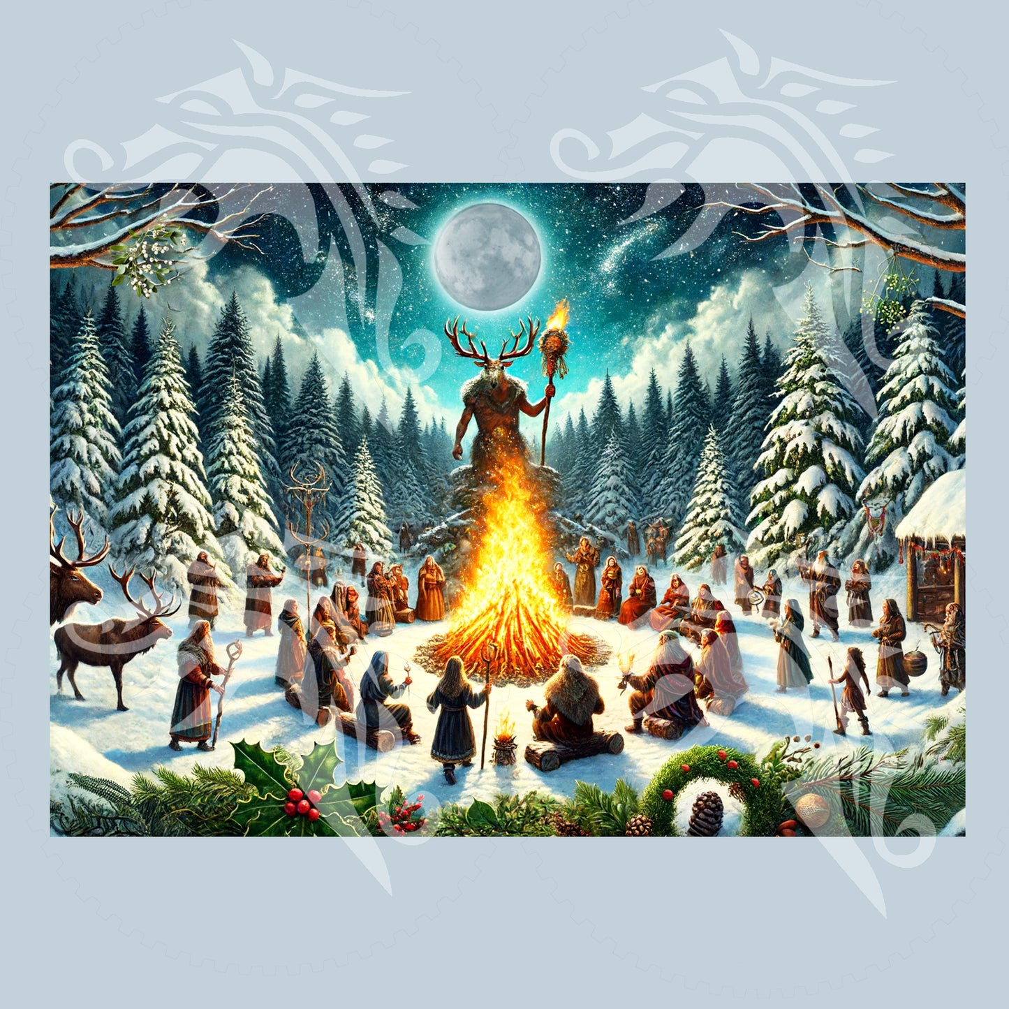 Yule – Winter Solstice – Blank Greetings Card