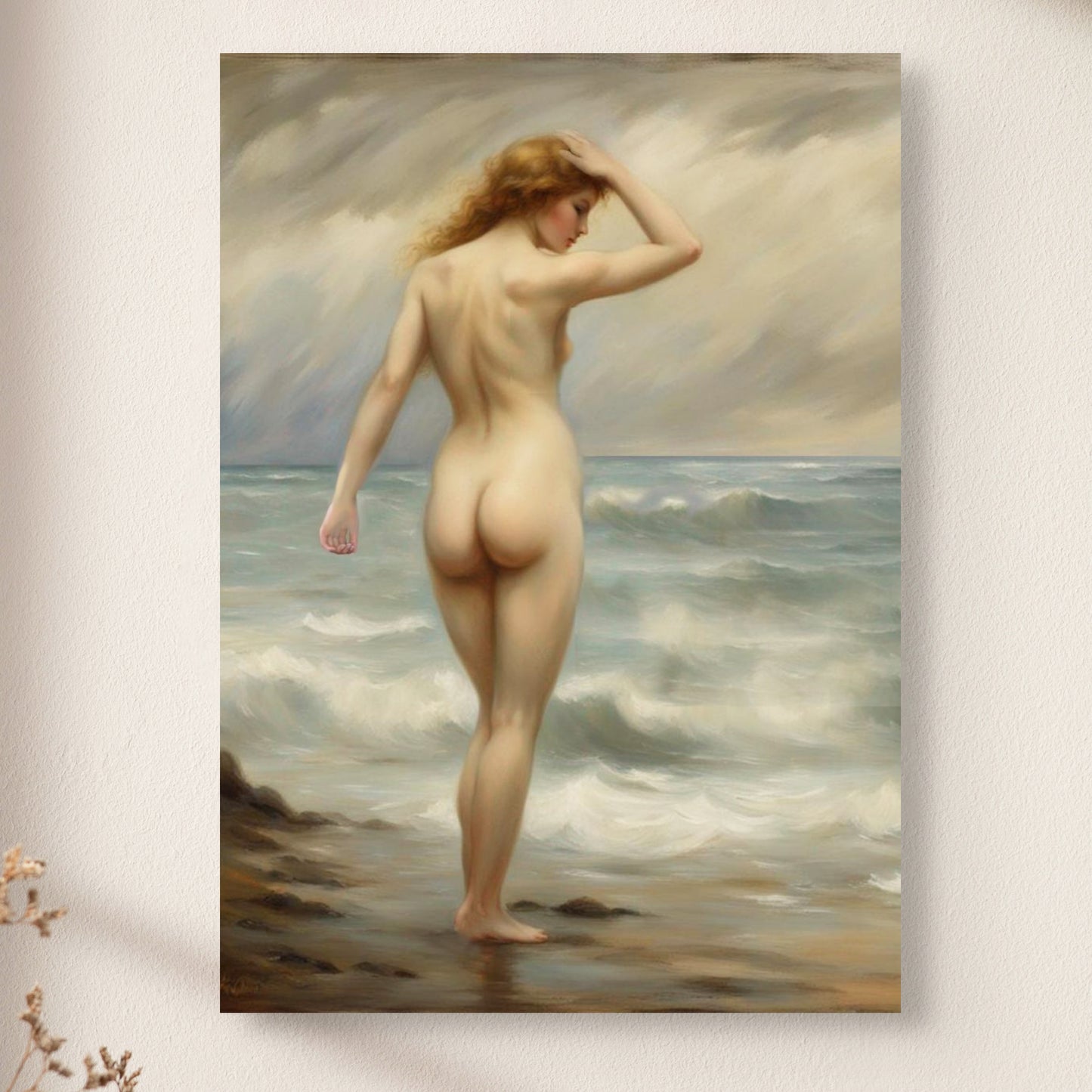 Victorian Girl by the Ocean Art Print