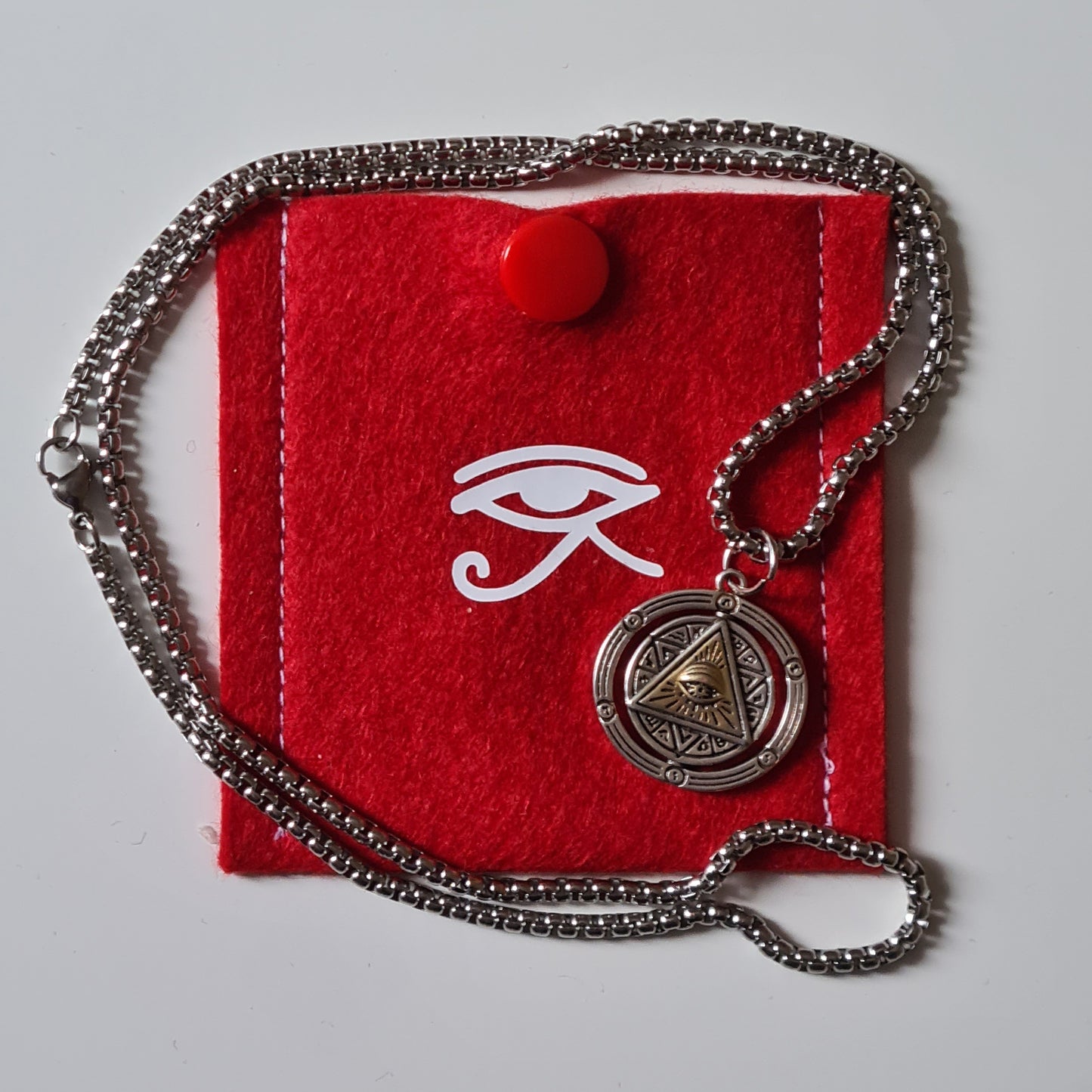 Eye of Horus Rotating Pendant on Chain Necklace