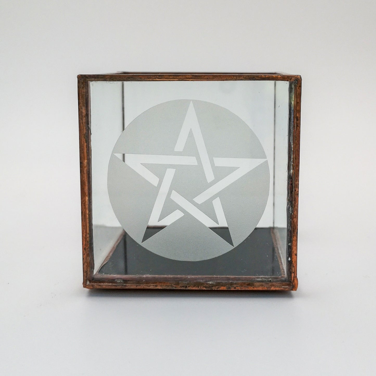 Glass Pentagram Box, Handmade in UK, Altar Incense Box, Pagan, Wiccan, Witch