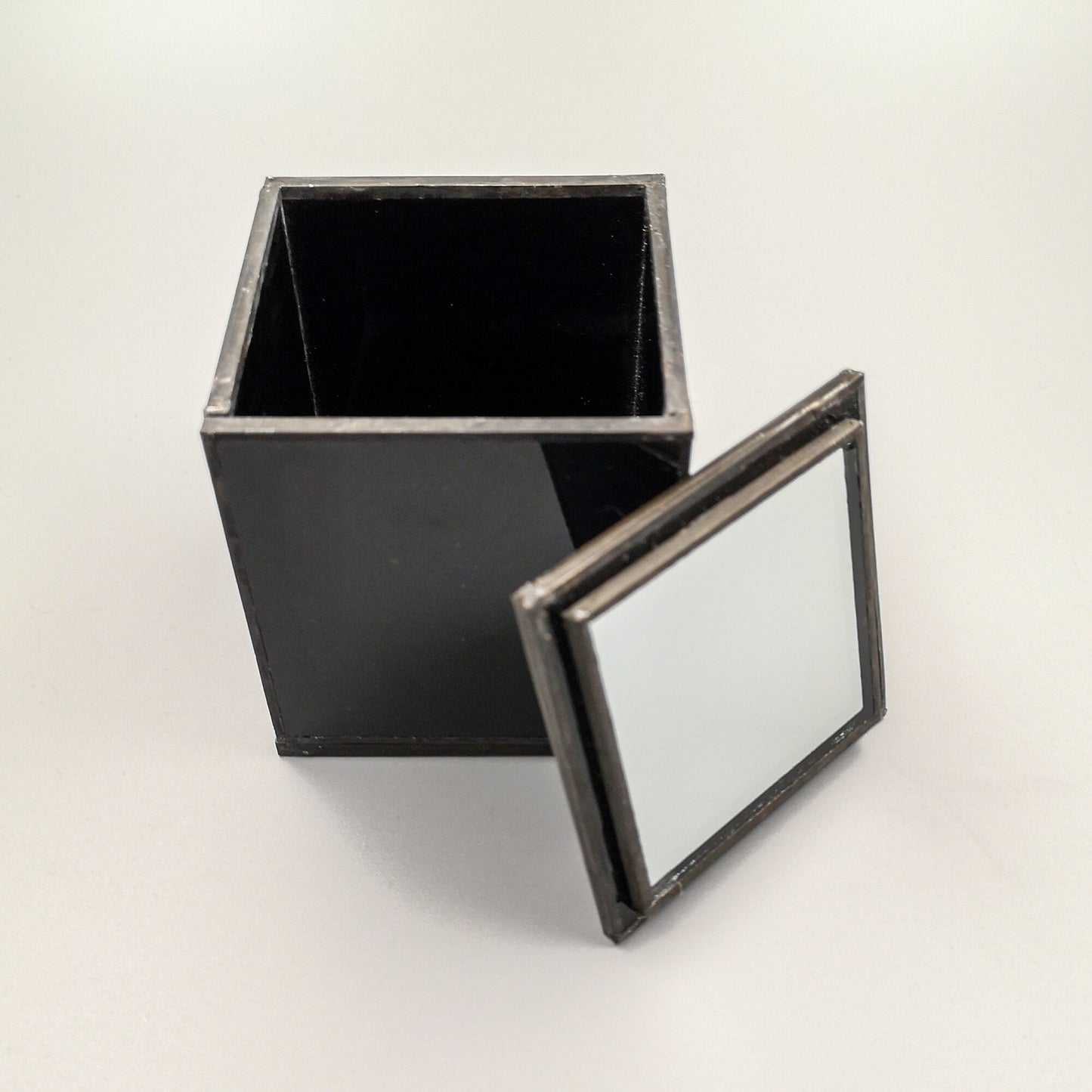 Medieval style Box in Black Glass, Handmade in UK