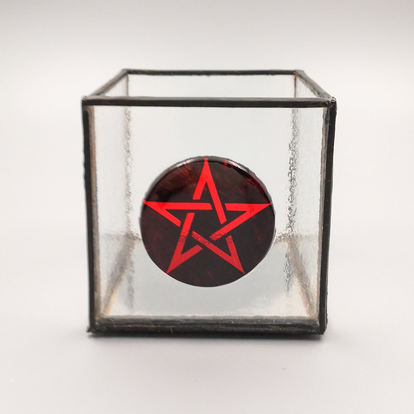 Altar Incense Box, Pagan Glass Box, Pentagram, Handmade in Wales, UK