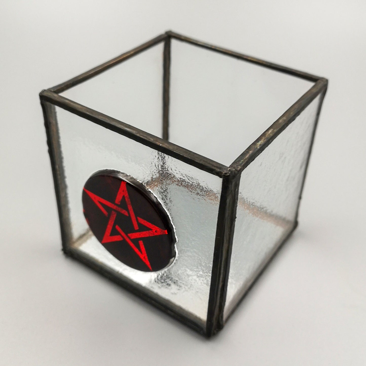 Altar Incense Box, Pagan Glass Box, Pentagram, Handmade in Wales, UK