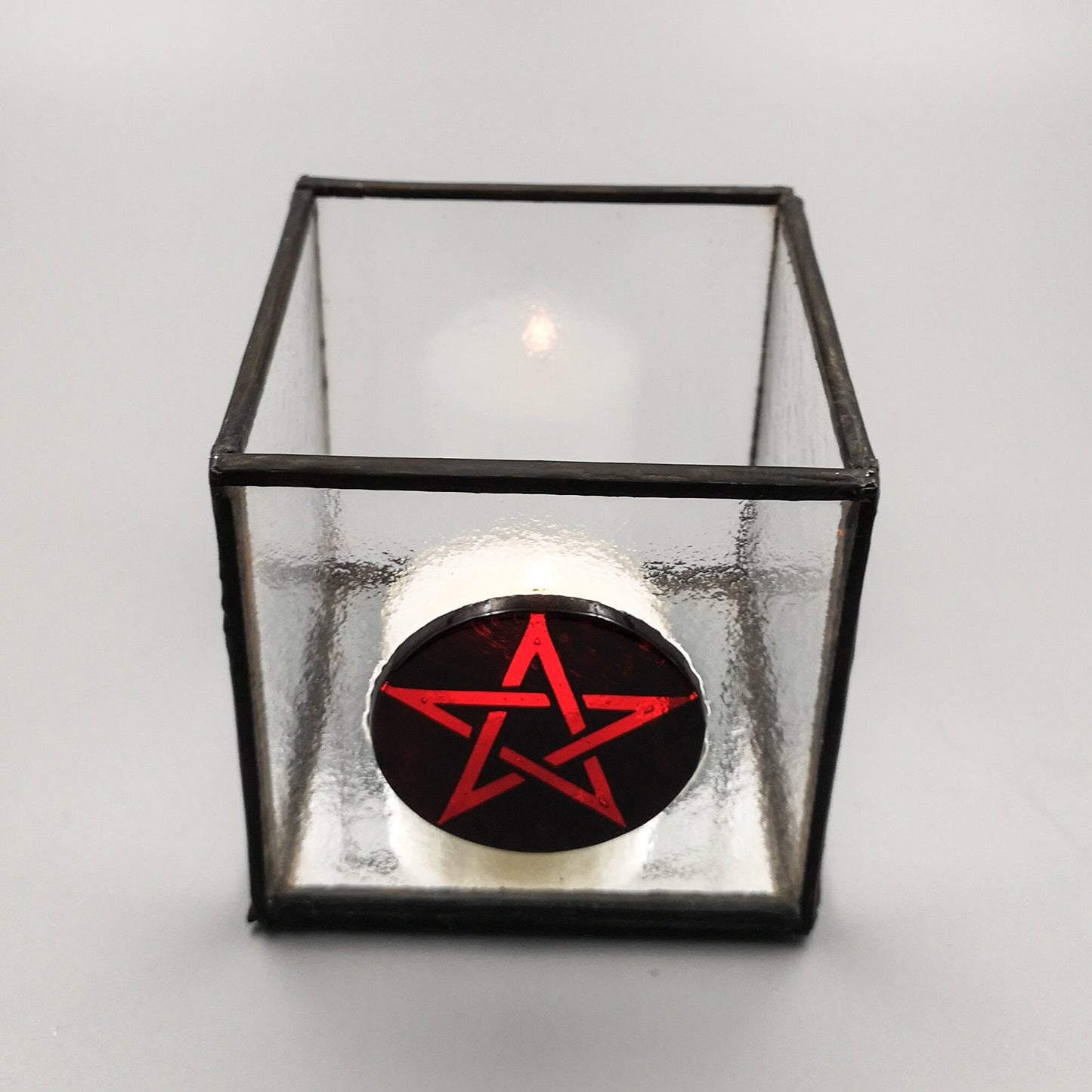 Altar Incense Box, Pagan Glass Box, Pentagram, Handmade in Wales, UK