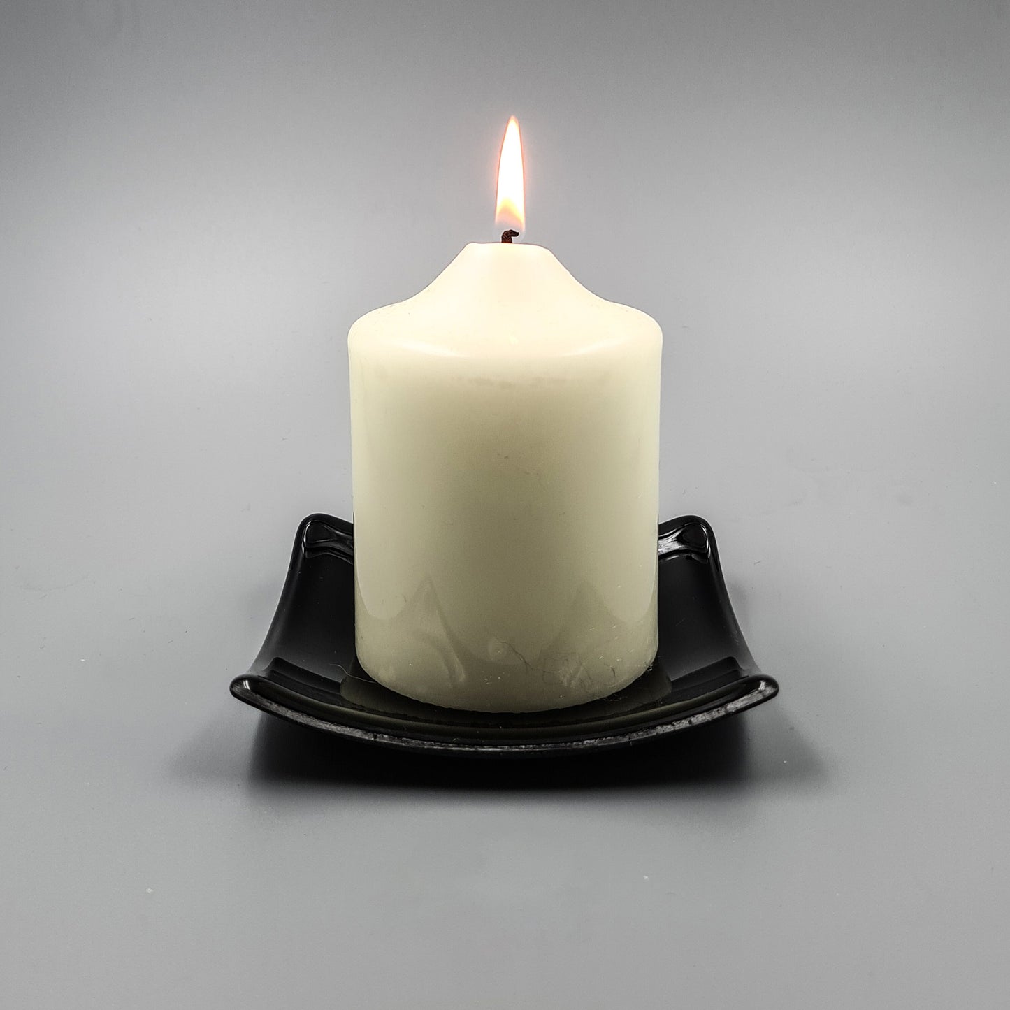 Black Glass Candle Holder – Altar, Wiccan, Pagan, Ceremonial