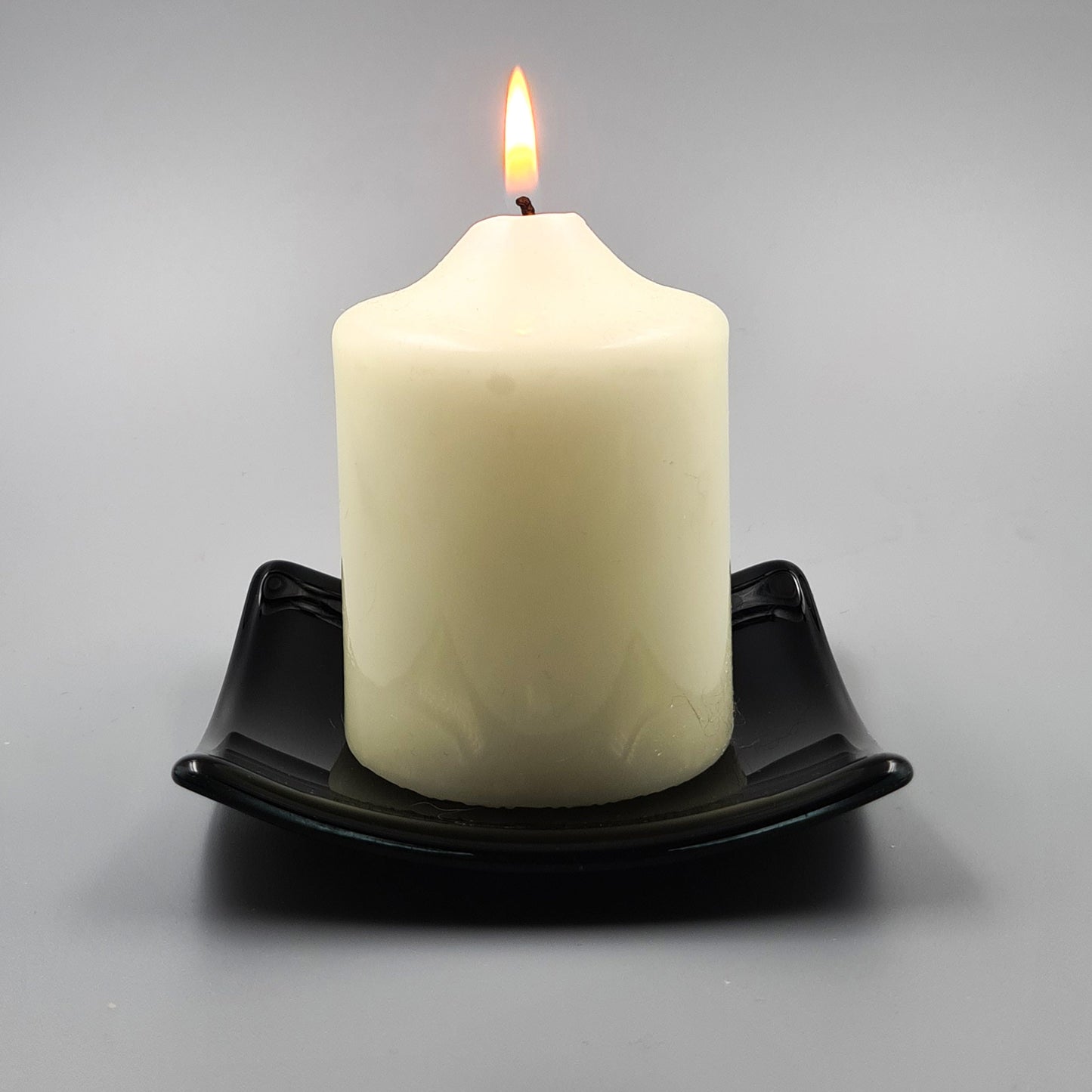 Candle Holder Black Glass – Ritual, Altar, Wiccan, Pagan