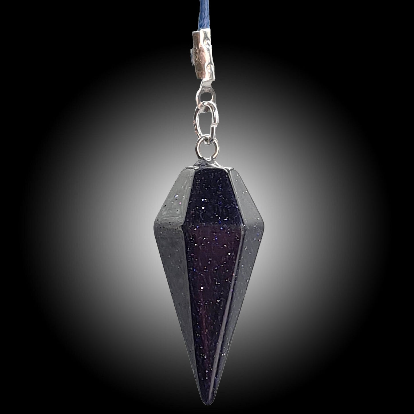 Blue Goldstone Eye of Horus Dowsing Pendulum with FREE Scrying Guide