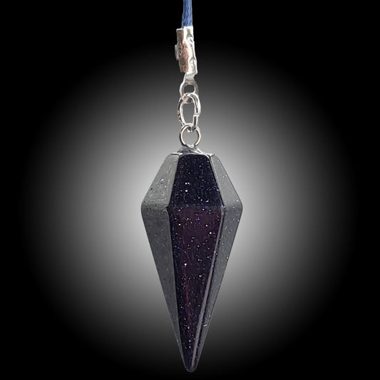 Blue Goldstone Eye of Horus Dowsing Pendulum with FREE Scrying Guide