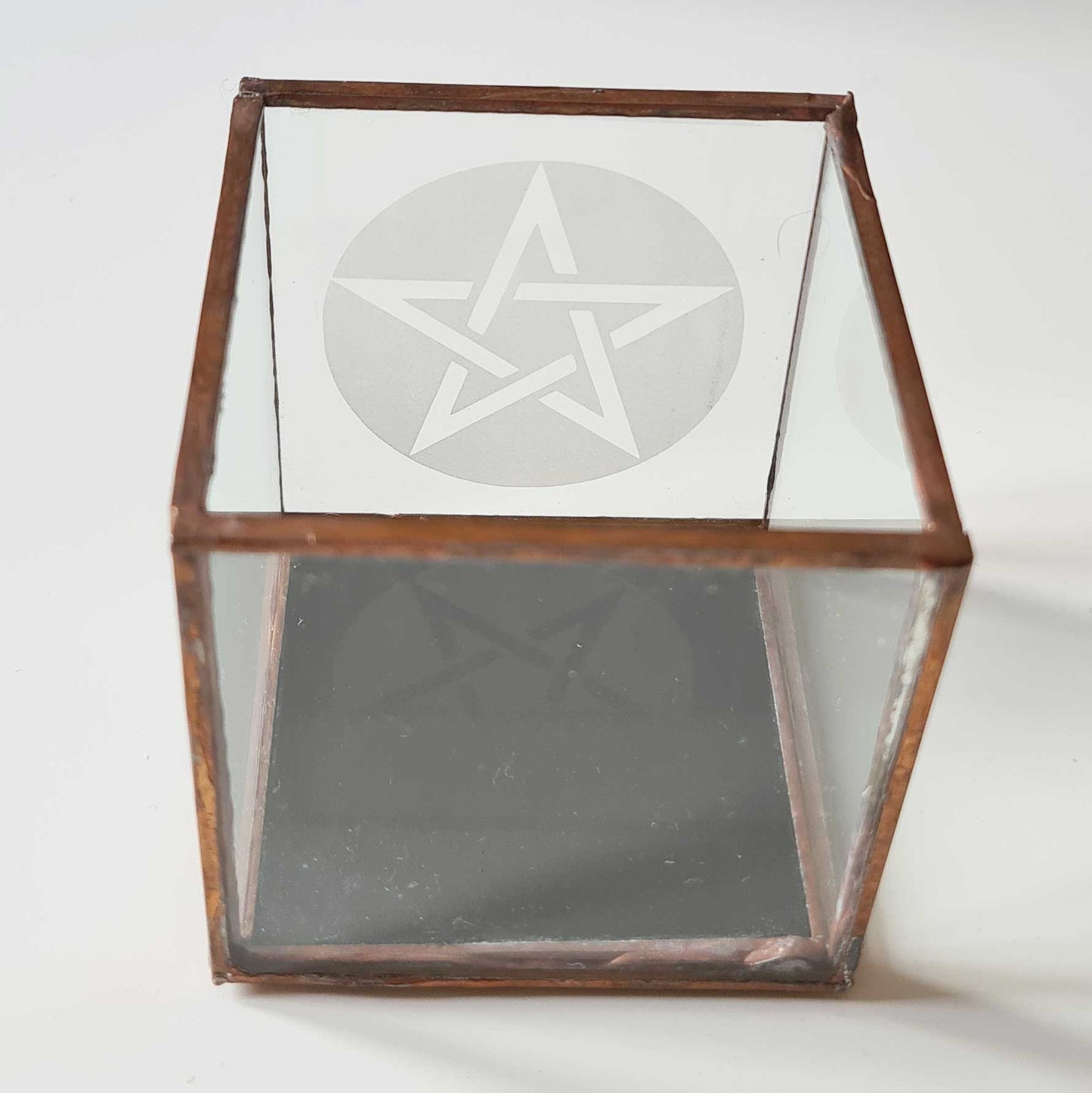 Glass Pentagram Box, Handmade in UK, Altar Incense Box, Pagan, Wiccan, Witch