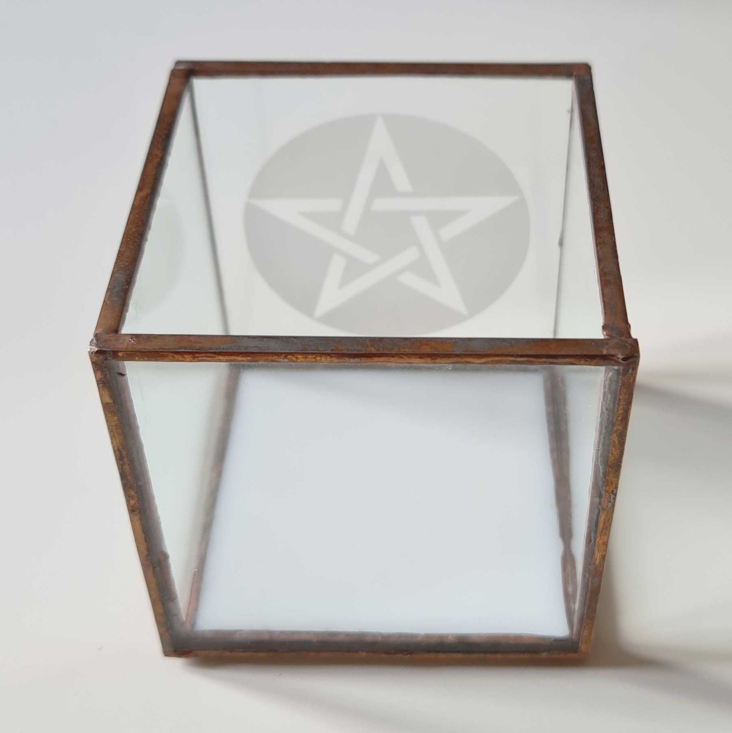 Glass Pentagram Box, Handmade in UK, Altar Incense Box, Pagan, Wiccan, Witch