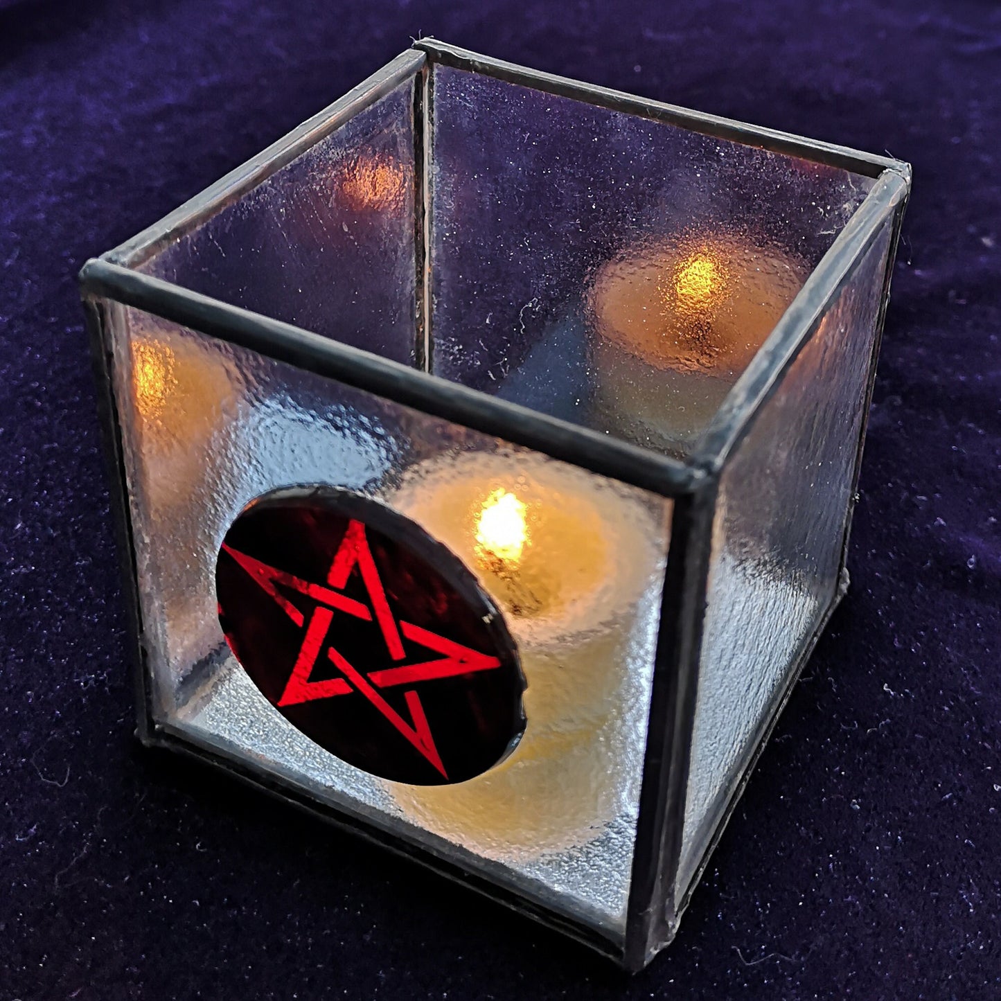 Altar Incense Box, Pagan Glass Box, Pentagram, Handmade in Wales, UK