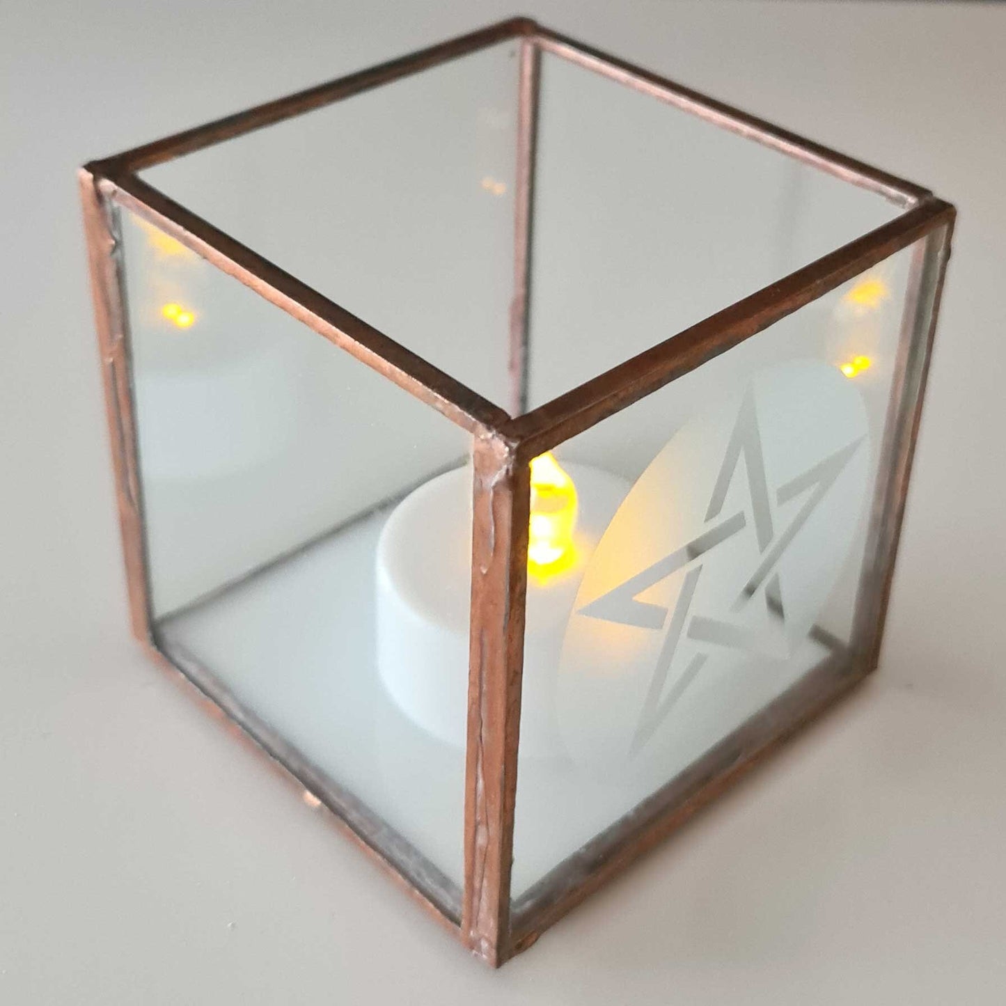 Glass Pentagram Box, Handmade in UK, Altar Incense Box, Pagan, Wiccan, Witch