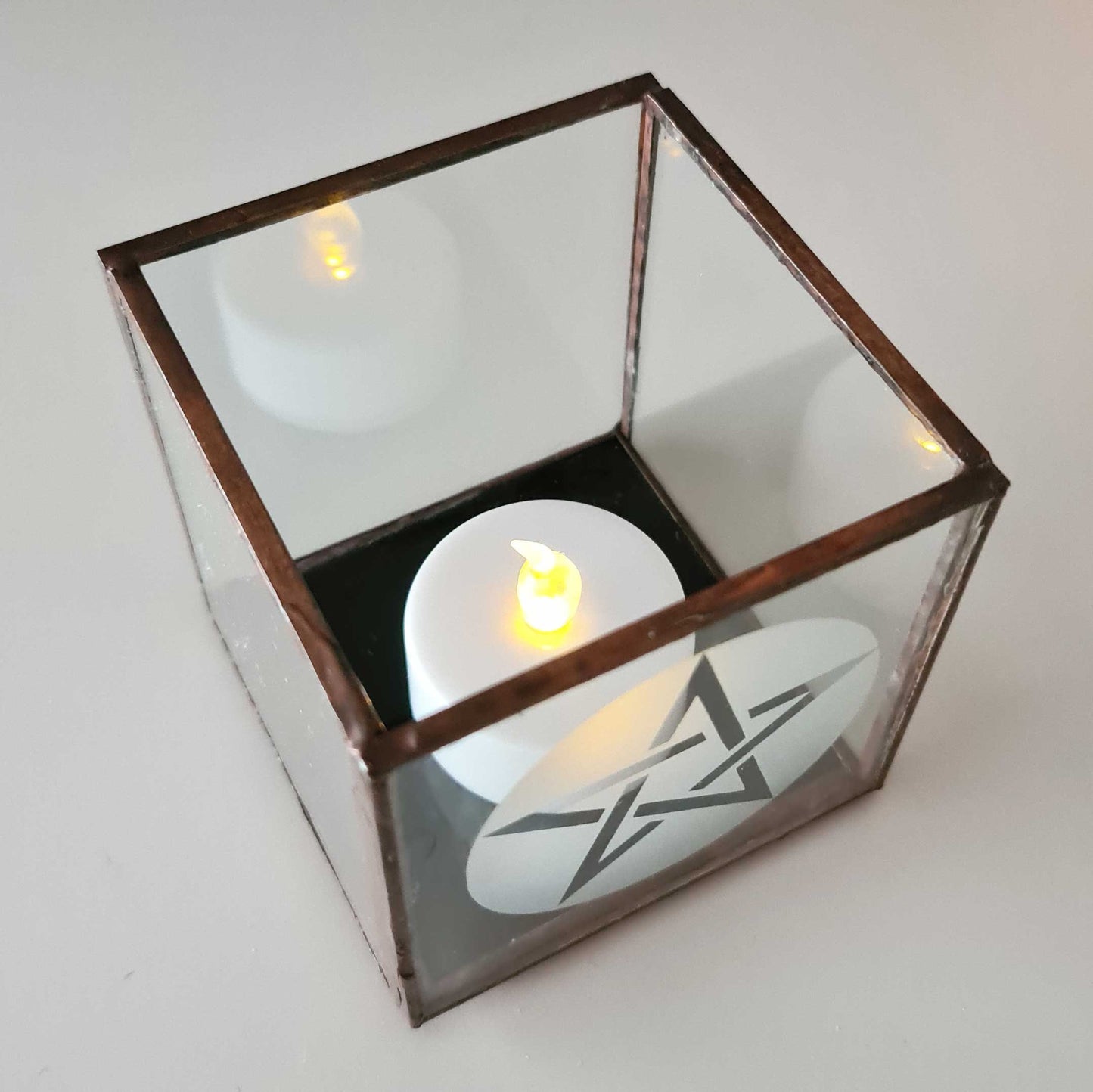 Glass Pentagram Box, Handmade in UK, Altar Incense Box, Pagan, Wiccan, Witch